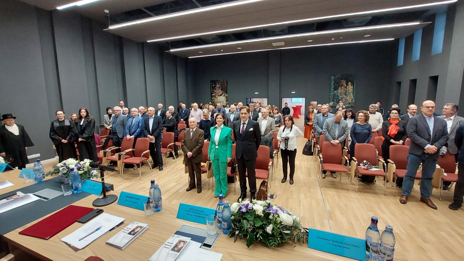 Universitatea Tehnică din Cluj-Napoca a acordat titlul de Doctor Honoris Causa domnului Prof. dr. ing. Radu Grosu, Universitatea Tehnică din Viena