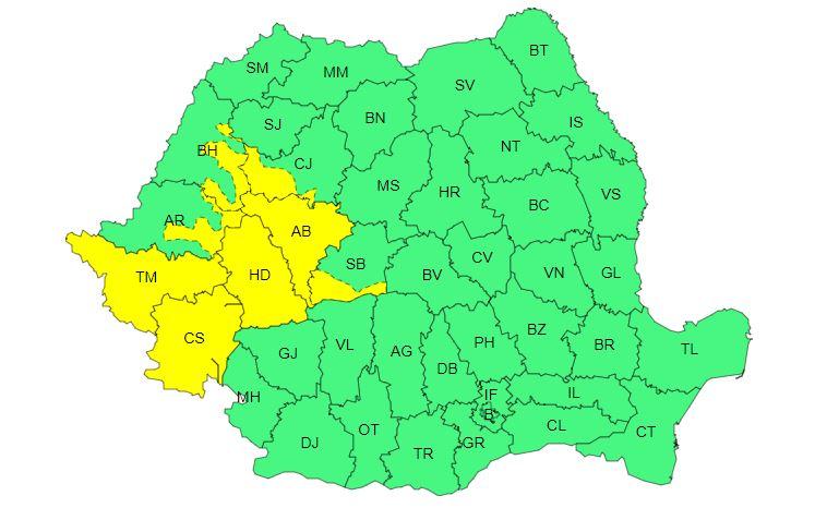 Nu scăpăm de vremea rea! Nouă avertizare Cod Galben de furtuni la Cluj