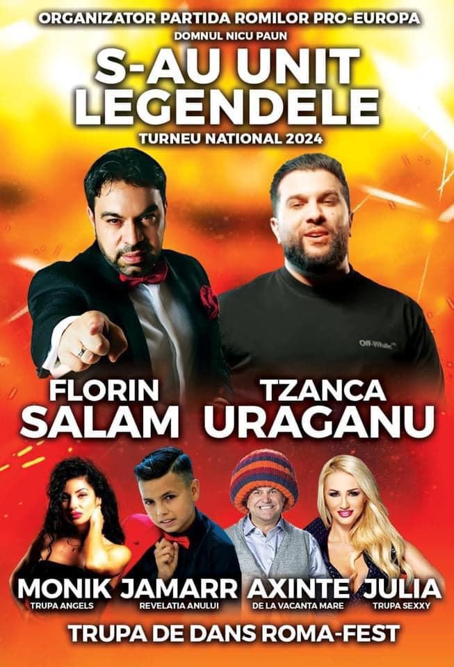 Partida Romilor anunță un mega-concert în județul Cluj. Florin Salam și Tzancă Uraganu, printre invitații speciali