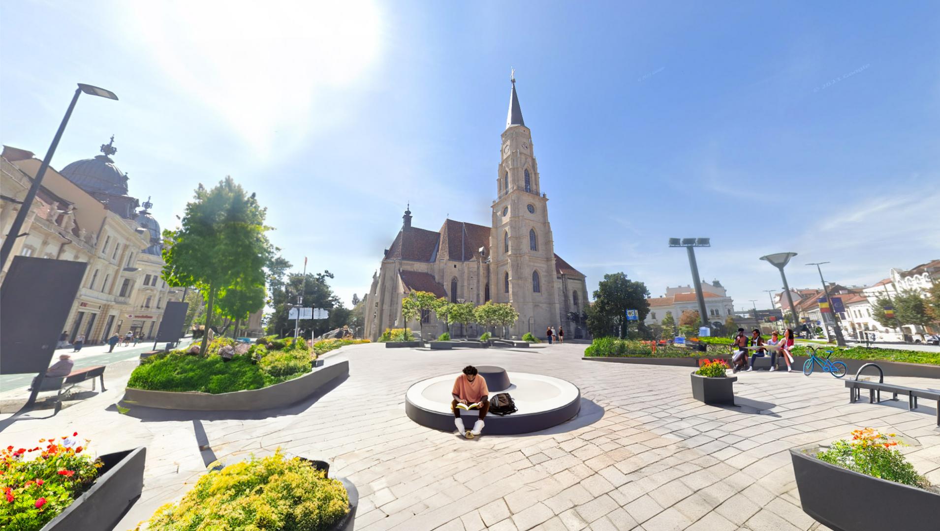 Cum ar arăta centrul Clujului fără mașini, doar cu zone pietonale