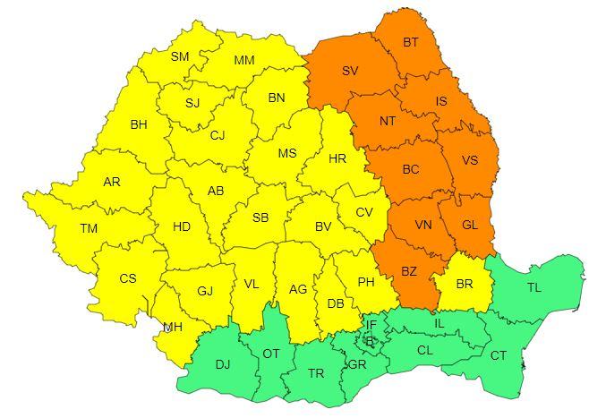 Se strică vremea! Weekend sub avertizare COD GALBEN de ploi, descărcări electrice și vânt în Cluj