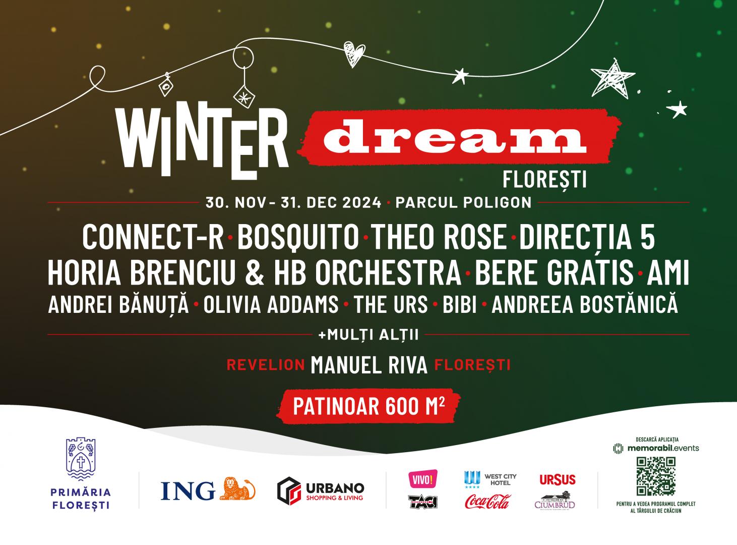 Magia Crăciunului începe la Winter Dream Florești! Deschiderea are loc sâmbătă
