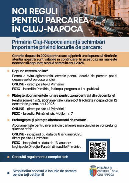 2024, primul an FĂRĂ COZI la cererile de parcare din Cluj-Napoca. Cum se procedează