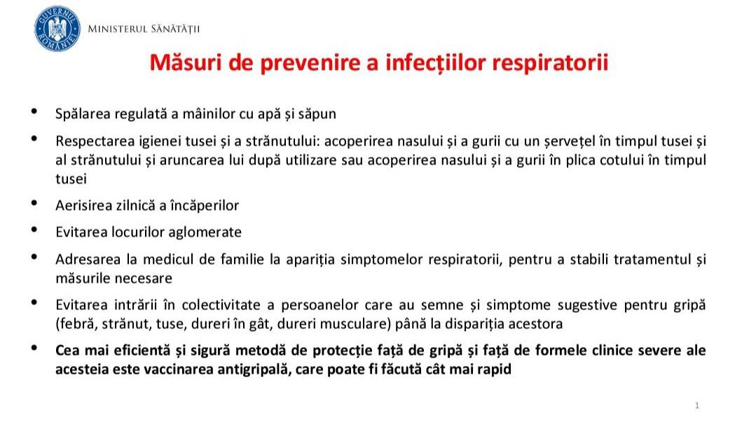 România a intrat în stare de alertă epidemiologică! Ministerul Sănătății anunță o "evoluție rapid crescătoare a infecțiilor gripale"