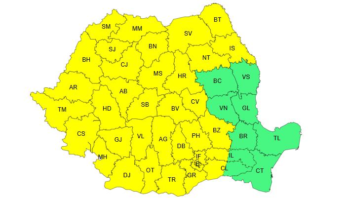 Val de aer tropical peste România! COD GALBEN de caniculă, inclusiv în Cluj/ Zonele cu temperaturi de până la 37 de grade