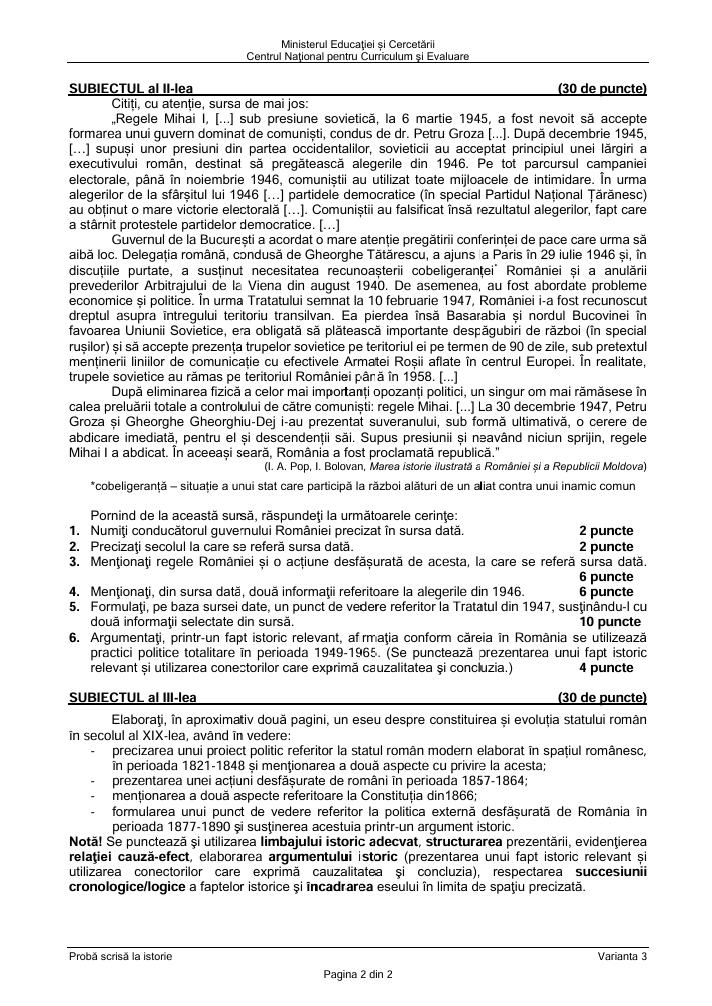 BAC 2025. Ce SUBIECTE au primit elevii la Istorie