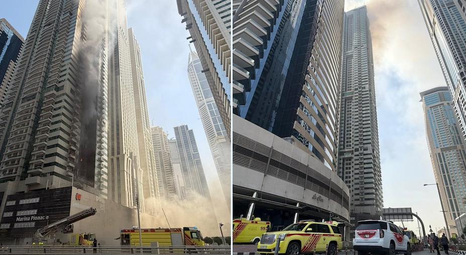 INCENDIU uriaș într-un zgârie-nori din Dubai. Mii de oameni evacuați din turnul cuprins de flăcări