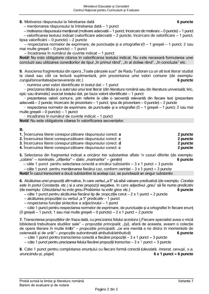 Evaluarea Națională 2025. SUBIECTELE și BAREMUL la proba de Limba română
