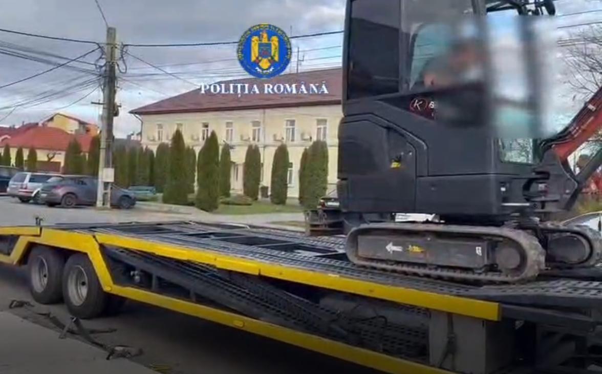 Excavator de 30.000 de euro, dispărut în Germania, identificat de polițiștii clujeni în trafic