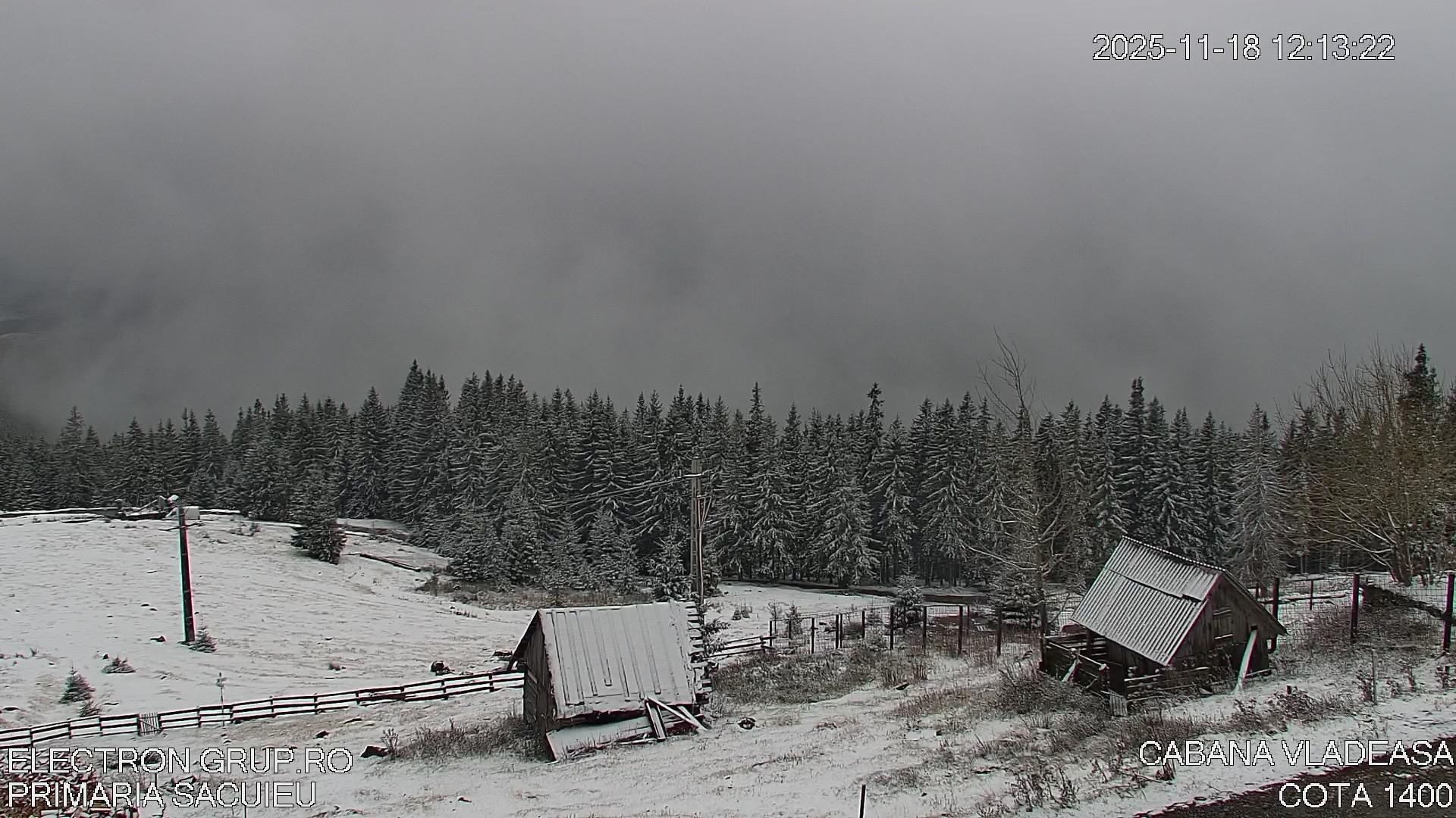 A nins pe Vlădeasa! Zăpada așternută în ultimele ore a creat un peisaj de iarnă autentic pe munte