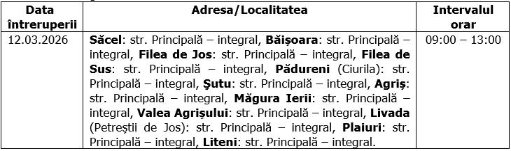 &Icirc;ntreruperi planificate &icirc;n alimentarea cu energie electrică din județul Cluj