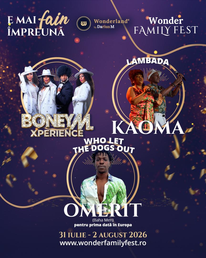 WONDER FAMILY FEST 2026: Line-up internațional și activități spectaculoase la cea de-a treia ediție a celui mai complex festival de familii din Rom&acirc;ni