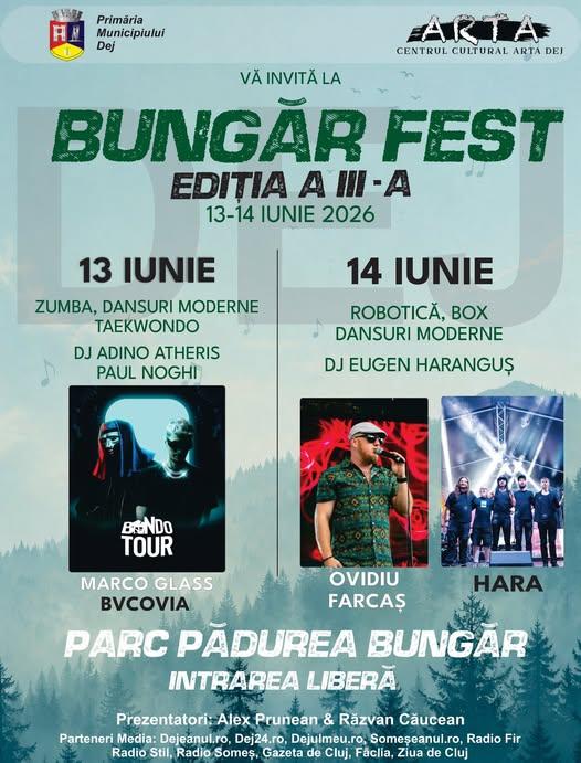 Bungăr Fest revine la Dej! Două zile de concerte, sport și distracție &icirc;n Pădurea Bungăr/ Marco Glass, Bvcovia și Hara, cap de afiș