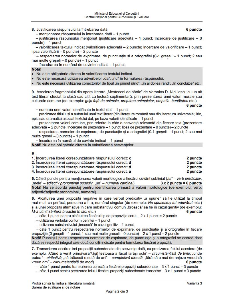 Evaluarea Națională 2026. Vezi SUBIECTELE și BAREMUL la proba de Limba Rom&acirc;nă