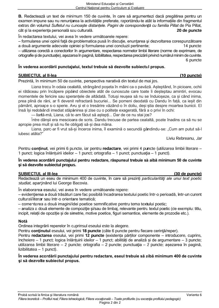 BAC 2026. Ce SUBIECTE au primit elevii la Limba și literatura rom&acirc;nă