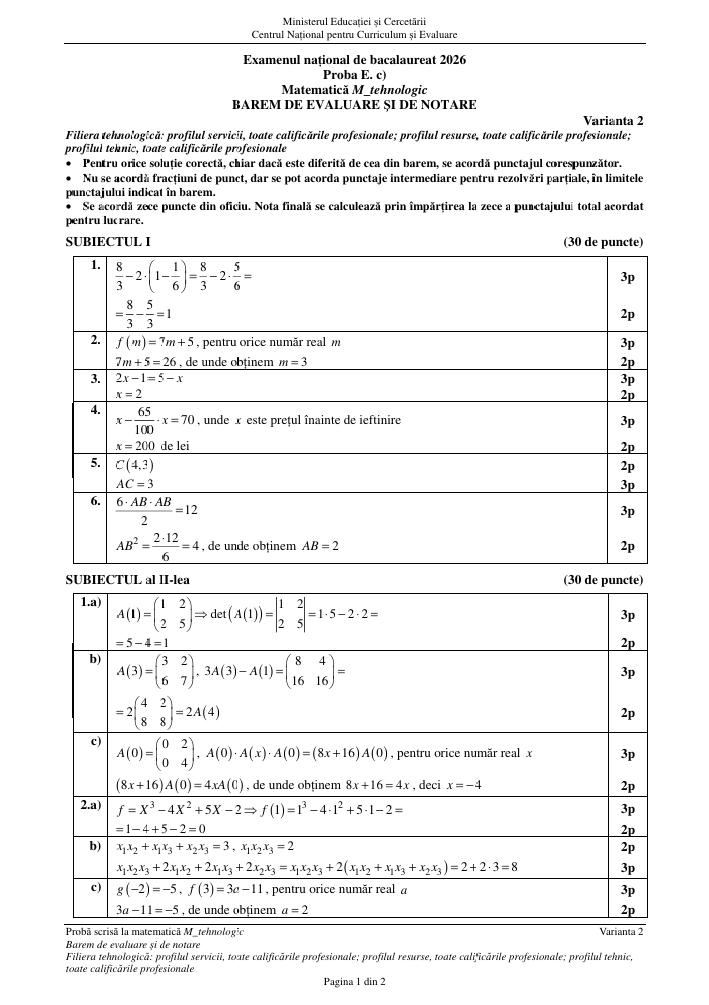BAC 2026. SUBIECTELE la Matematică. Ce au avut de rezolvat elevii, &icirc;n funcție de profil/ Vezi BAREMELE de corectare
