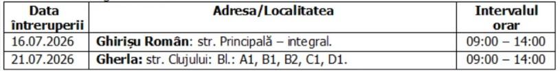 &Icirc;ntreruperi planificate &icirc;n alimentarea cu energie electrică din județul Cluj