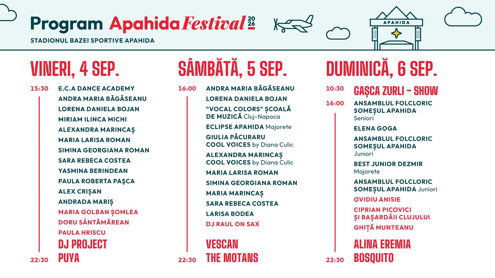 Apahida Fest 2026: trei zile de muzică și distracție. Vezi programul complet al festivalului