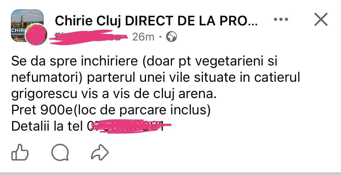 900 de euro pe lună pentru o locuință din Cluj-Napoca, dar nu oricine o poate &icirc;nchiria. Anunțul a st&acirc;rnit reacții