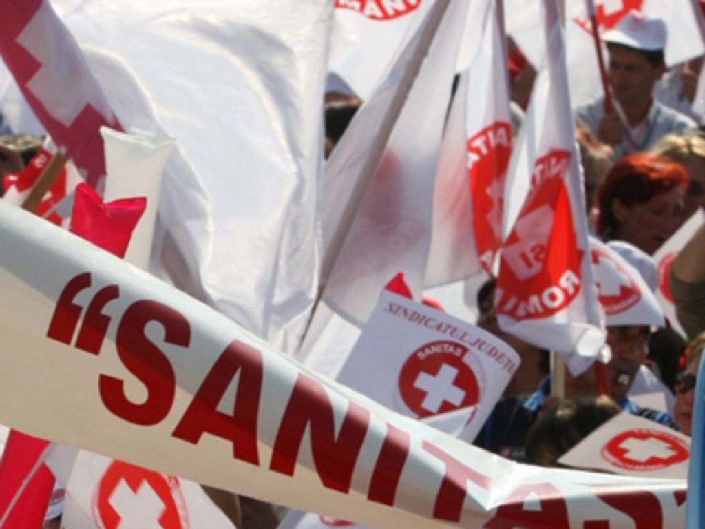 Sindicaliştii din Sănătate pichetează Ministerul Finanţelor nemulţumiţi de pragul de 30%