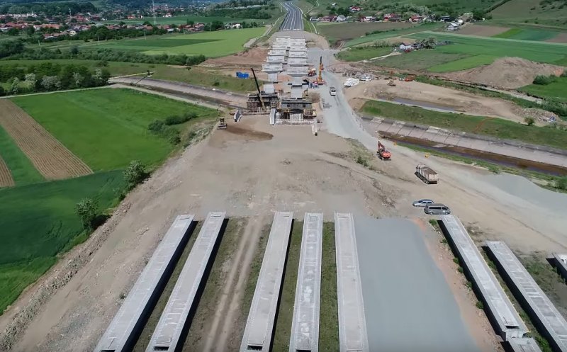 Cum progresează lucrările la podul care leagă autostrăzile din jurul Clujului