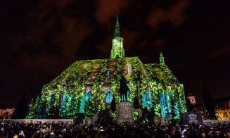 Centrul Clujului a prins viaţă! Video mapping în Unirii, de Zilele Clujului