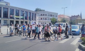 "Reduceţi democraţia? Blocăm România!" Protest pe o trecere de pietoni din Cluj