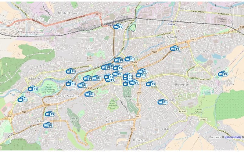 Noi zone cu acces gratuit la Wi-Fi în Cluj-Napoca