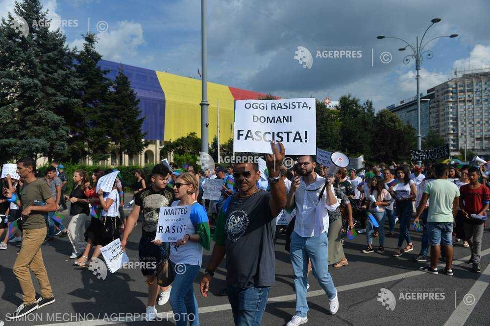 Protest împotriva evacuării forțate a romilor din Cluj-Napoca și Dej