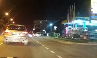 Accident la intrare în Baciu, cu o motocicletă. Traficul este blocat