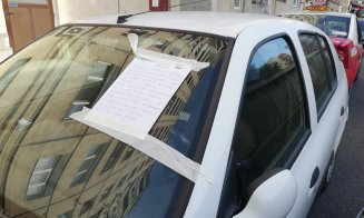Scrisoare anonimă, lipită pe parbrizul unei mașini. ”Stimate intelectual (țăran), astea nu sânt cotețe cu curci”