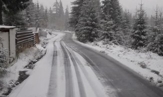 Zăpadă la Băişoara! Staţiunea arată ca-n toiul iernii