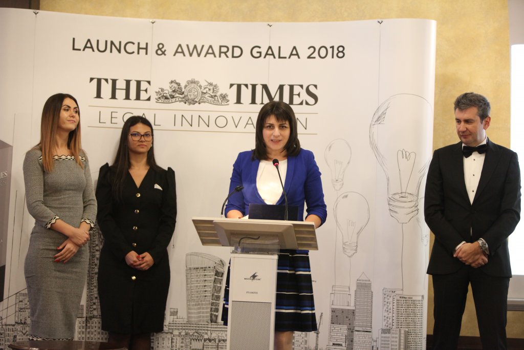 Premiul pentru proprietate intelectuală în cadrul Galei Premiilor The Times/Legal Innovation  câştigat de firma "Grecu și Asociații "