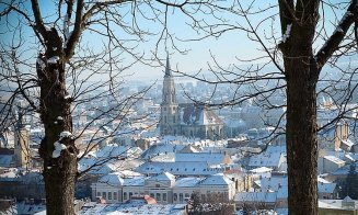 Peisaje desprinse din poveste la Cluj. Orașul văzut de pe cetățuie, cele mai frumoase poze din sezonul rece