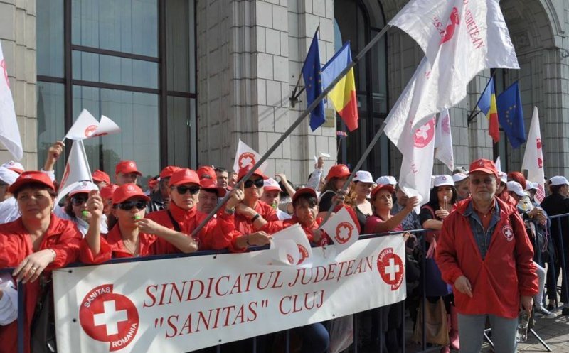 Sanitas Cluj pichetează Ministerul Sănătăţii. Revendicările protestatarilor