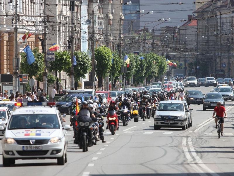 Sute de motociclişti pe străzile Clujului: "Și noi existăm în trafic!”