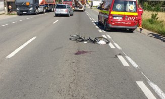 Accident grav în Gilău. Un biciclist a fost lovit de mașină