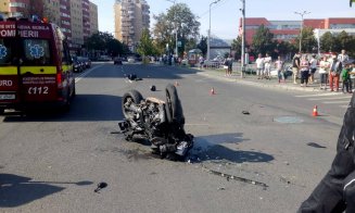 Accident cu motociclist in Marasti