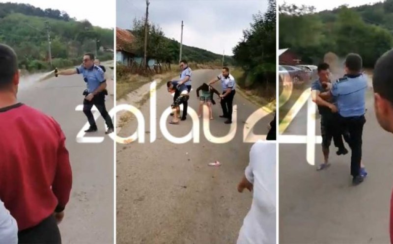 Bătaie generalizată între polițiști și săteni. Spray lacrimogen vs pietre și lemne