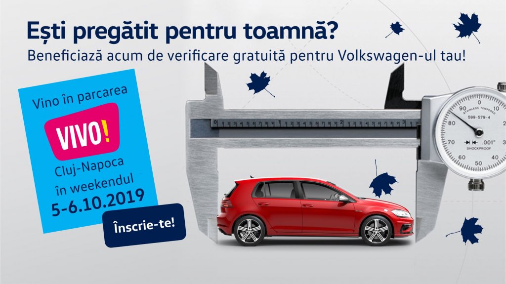 Beneficiază de verificare gratuită pentru Volkswagen-ul tău!