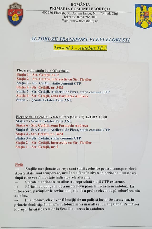 Autobuze şcolare în Floreşti. Pe ce TRASEE vor circula