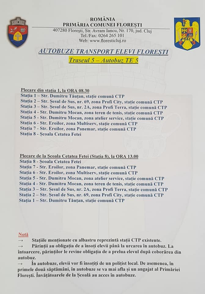 Autobuze şcolare în Floreşti. Pe ce TRASEE vor circula