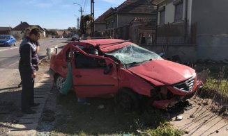 Accident Cluj: A adormit la volan și s-a răsturnat cu mașina. Era băut