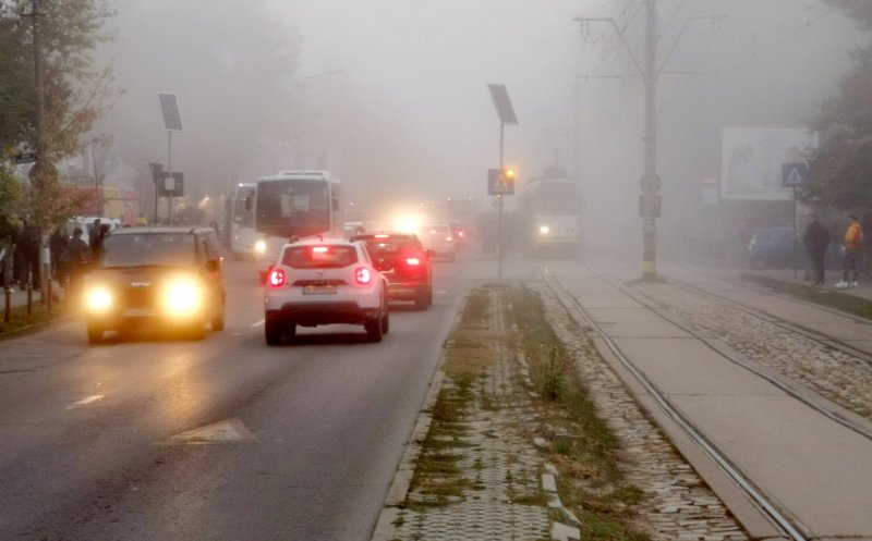 Cod galben de ceață la Cluj. Vizibilitate sub 50 m în unele zone
