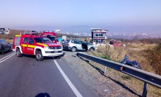 Motociclist rănit într-un accident pe Feleac. Trafic îngreunat în zonă