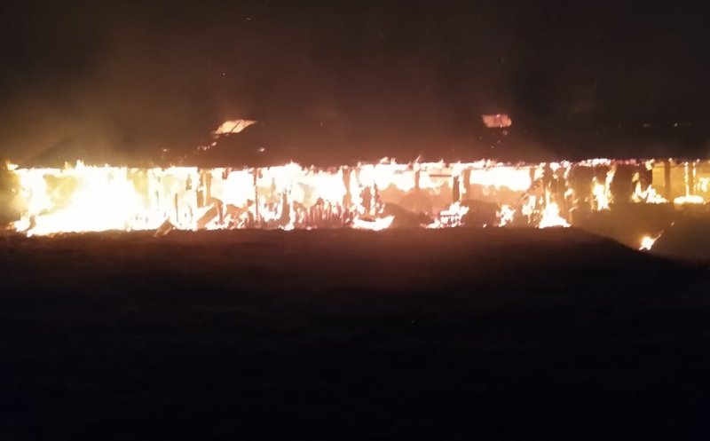 Incendiu violent într-un sat din Cluj. 11 bovine arse de vii și 15 tone de fân mistuite de flăcări