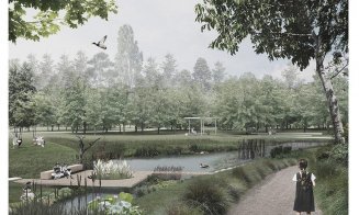 Parcul Feroviarilor: lacuri de agrement, amfiteatre pe malul Someșului și pasarele spre şi dinspre strada Traian