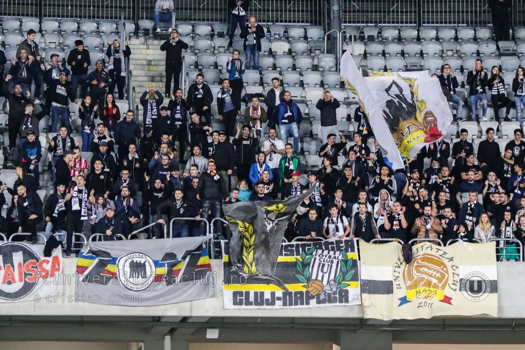 "U" Cluj, penalizată pentru comportamentul fanilor cu echipele bucureștene