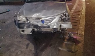 Un șofer băut la volan a avariat o țeavă de gaz, la ieșirea din Cluj-Napoca