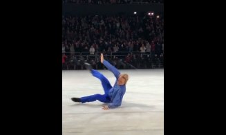 Momentul când Plushenko cade pe gheaţă la Cluj. "A fost ca Fontana di Trevi! Nu am văzut niciodată aşa ceva"